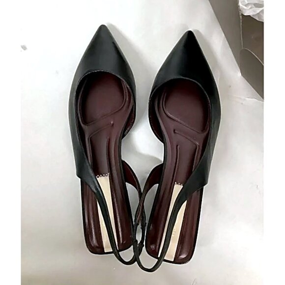 NEW Franco Sarto Womens Tyra Leather Slingback Block Heel sz 7.5 black - Picture 4 of 7